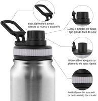 Botella Termo De Acero Inoxidable 304 Taza De Viaje Doble Capa Aislada Tumbler Botella De Agua 600/800/1000ML Portátil Para Amantes - details 2