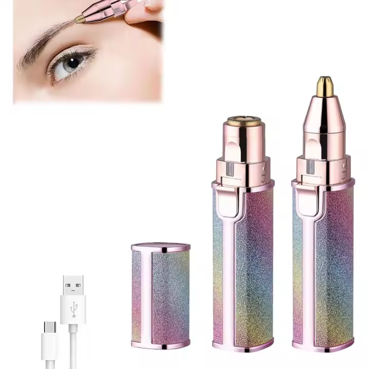 2-in-1 Women's Eyebrow and Facial Hair Removal Device, 2 In 1 Rechargeable Hair Remover for Face Lip, 2025 New Eyebrow Hair Remover, Portable Electric Eyebrow Razor (1Pc) - 1