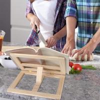 Soporte de Lectura para libros de Recetas de Cocina, soporte para Libros Con 2 soportes de metal para páginas, soporte para Libros y estantes de Madera plegable y ajustable, ideal para iPad or Tablet - details 0