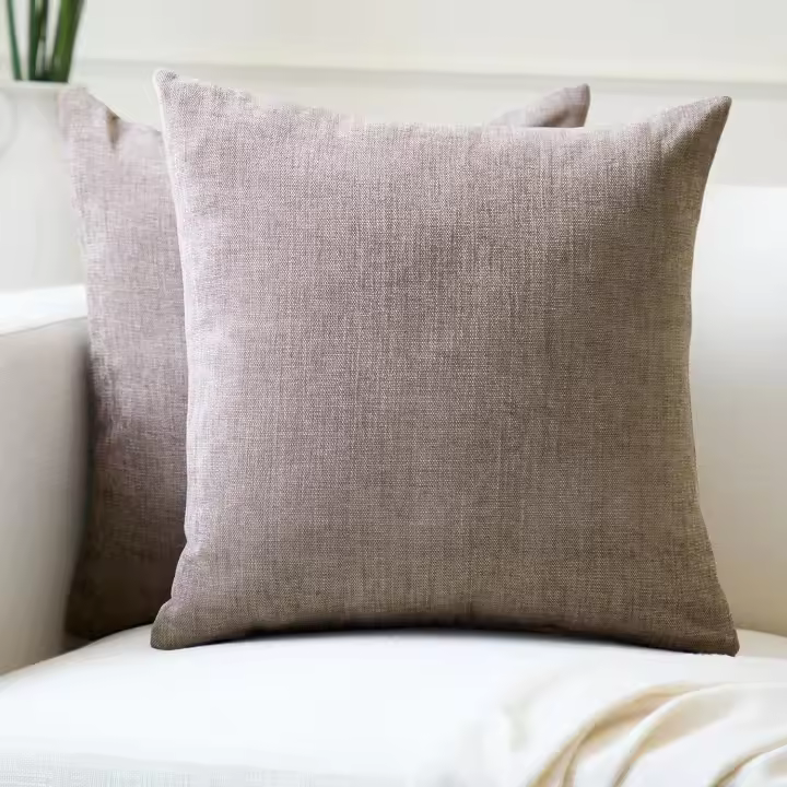 Chenille Cushion Covers Set of 2 | Ice Blue - (16"x16") (40x40 cm) | Decorative Accent Square Throw Pillow Cases For Couch, Home Decor, Sofa - 1