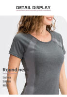 Top De Yoga Para Mujer Transpirable Quick Dry Manga Corta Deporte Fitness Running Camiseta De Gimnasio Ropa Deportiva - details 1