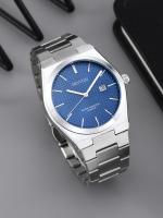 Reloj De Cuarzo Para Hombre Simple Y Gris Con Cuadrícula Resistente Al Agua Y Luminoso Estilo Clásico De Negocios - details 8
