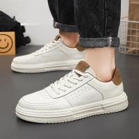 Zapatillas Casuales Para Hombre En Cuero Blanco Suela Ligera Transpirables Tenis Deportivos Para Adultos Zapatillas Hombre - details 16