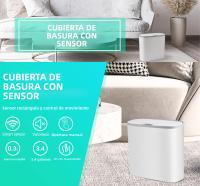 Basurero Automático Para Baño Y Cocina Con Sensor De Movimiento Y Cubierta Resistente Al Agua Canasto Delgado Para Dormitorio - details 0