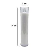 Vadeincienso Velon liturgico estralargo  blanco  26  x 6 cm lote de 6 u. elaborados con parafinas   390 gramos cada uno 120 horas de combustión  fabricado en España  entrega en 24/72 horas  a la península  y Portugal descuentos por cantidad - details 0