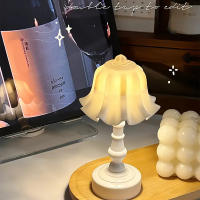 Lámpara De Mesa LED Con Botón De Flor Plegable Para Decoración Moderna Simple Luz Nocturna Para Dormitorio Y Comedor Fuente De Alimentación Con Batería Incluida - details 2