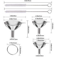 Juego De 3/5 Funnel De Acero Inoxidable Para Cocina Funnel De Metal De Grado Alimenticio Para Rellenar Botellas Pequeño Para Aceites Esenciales Condimentos - details 1