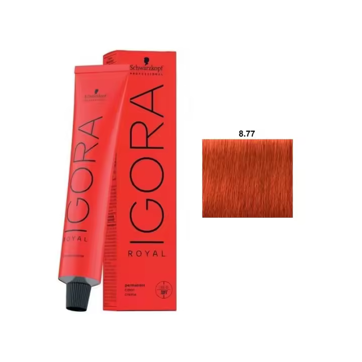 Tinte Igora Royal / Schwarzkopf - 8.77 Rubio Claro Cobrizo Intenso - 1