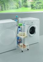 Carro verdulero de Cocina con 3 Niveles con Ruedas, Color Blanco Color Metal，Carrito Auxiliar con Ruedas y Bandejas de Malla Metálica para Cocina Baño Salón，Carrito Verdulero Blanco - details 1