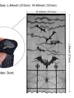 Cortinas De Puerta De Halloween Con Diseño De Red De Araña Y Tela De Encaje Cortina De Puerta De Halloween Para Decoración De Casa - details 4