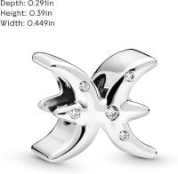 Charm of the Zodiac Piscis brilliant en Plata esterlina para mujer de Pandora Moments. Viene con Caja de Giunta original. - details 3