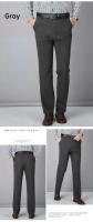Pantalones De Trabajo Casuales Para Hombre 100% Algodón Verano Delgados Y Ligeros Estilo Clásico Negocios Moda Elásticos Talla Alta Colores Variados - details 10