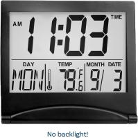 Reloj digital LCD Alarma de viaje plegable - Reloj de escritorio - Reloj digital with Indicación de Día, fecha y temperature - details 1