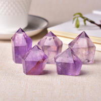 Varita De Ametista Natural 1PC Cuernos De Cuarzo Reiki Energía De Cristal Decoración De Hogar Torre De Piedra Para Decoración De Estudio Sala De Estar Y Dormitorio - details 1