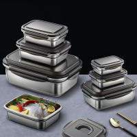 Caja De Alimentos Airtight De Acero Inoxidable 304 Caja De Almuerzo Bento Con Tapa Caja De Guardaño Para Picnic Y Camping - details 2