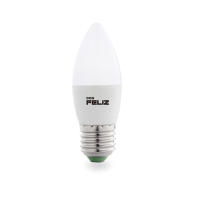 6 uds. Bombilla Led C37 forma de vela 3W/5W/6W/7W/8W/9W, luz blanca/fria y amarilla/luz calida 6500K y 3000K, casquillo grande E27, pack de 6 uds, Don Feliz - details 1
