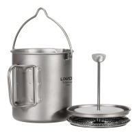 Lixada Taza De Café De Titanio 750ml Con Press Francés Y Cuchara Plegable Para Camping Y Cocina Al Aire Libre - details 5