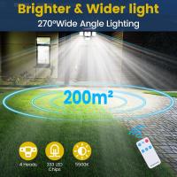 Lámpara Solar Impermeable Con Sensor De Movimiento 2000LM 333 LED Para Decoración De Jardín Luz De Seguridad Exterior Sconce Spotlights Rotatable - details 4