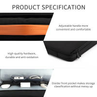 Funda Para Portátil Impermeable De Negocios Con Manija De Viaje Compatible Con Macbook Matebook HP Dell Lenovo 14 Y 15.6 Pulgadas Estilo Casual Tamaño 14 Y 15.6 Pulgadas Protección 360 Grados - details 8
