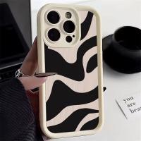 Funda De Silicona Para iPhone Con Patrón De Rayas Y Retícula De Zorro Moda Compatible Con Modelos 15 14 13 12 11 pro Max XS X XR 7 8 plus SE 2020 Cubierta Suave Antigolpes Y Anti-Resbaladizo - details 1