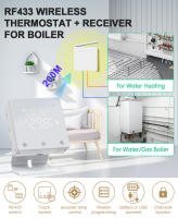 Termostato Inteligente WiFi Inalámbrico Para Calefacción De Agua De Estufa De Gas Controlador De Temperatura Inteligente USB RF Compatible Con Alice Alexa Google Home Tuya Battrery - details 0