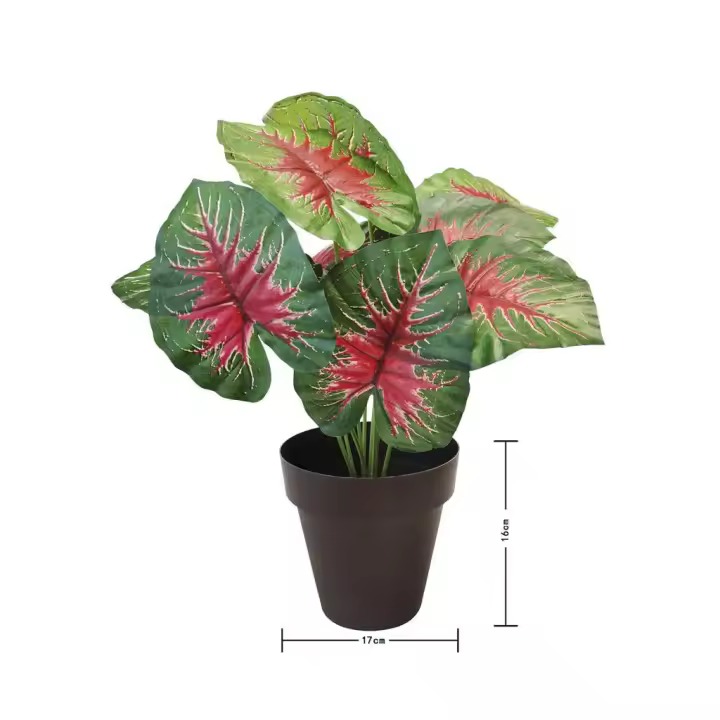Poenia Arte Floral - Planta Artificial Rojo En Maceta 47cm - REF 620229-4 - Alta Calidad - 1