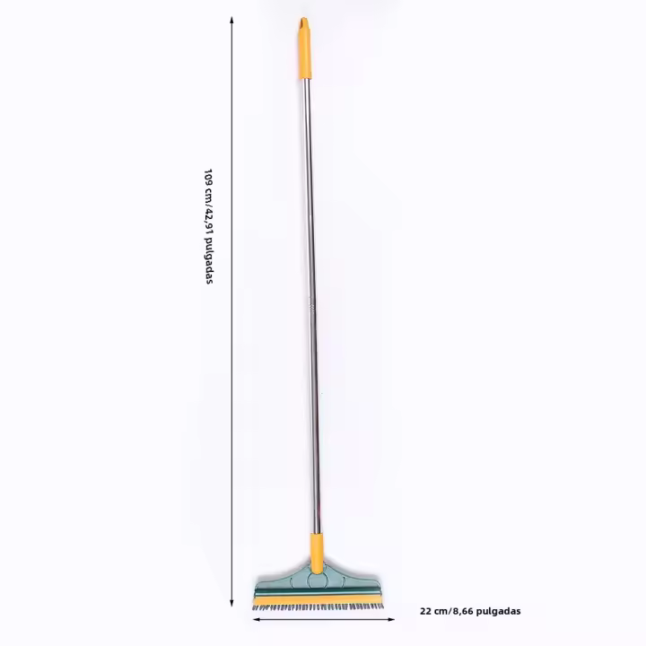 Cepillo De Limpieza De Piso 2 En 1 Con Mango Largo Cepillo De Escarabajo V-Shaped Cerda Rígida Rotativo Con Escurridor Herramientas Para Azulejos - 1