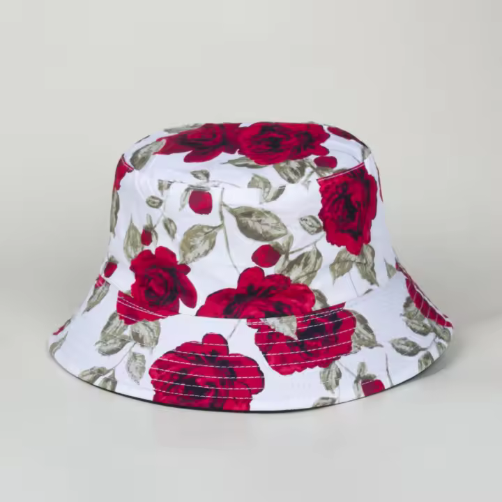 Gorro De Pescador Vintage Rosa Moda Artística Con Estampado De Floreros Protección Solar Elegante Y Inteligente Para Damas Viaje - 1