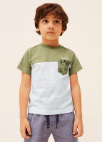 Paquete de 2 camisetas para niño de manga corta en verde, blanco y estampado crudo - Mayoral - details 0