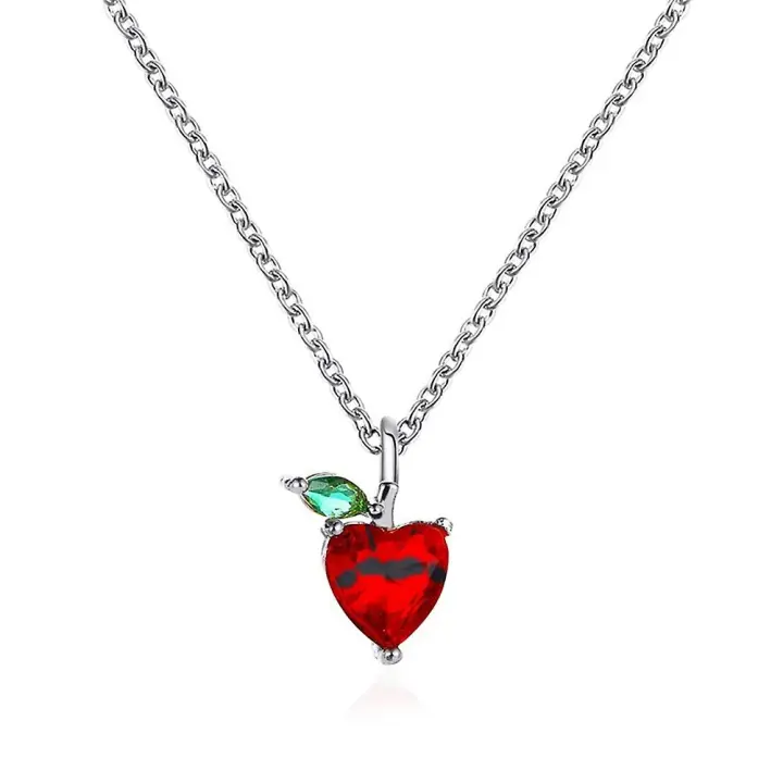 Las mujeres de imitación de cristal precioso uva Apple forma clavícula cadena colgante regalo de joyería - 1