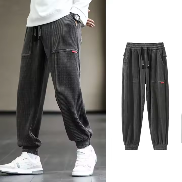 Nuevos Pantalones De Corduroy Para Hombre Otoño Invierno Estilo Callejero Holgado Casuales Pantalones De Jogger Talla plus Hasta 8XL - 1