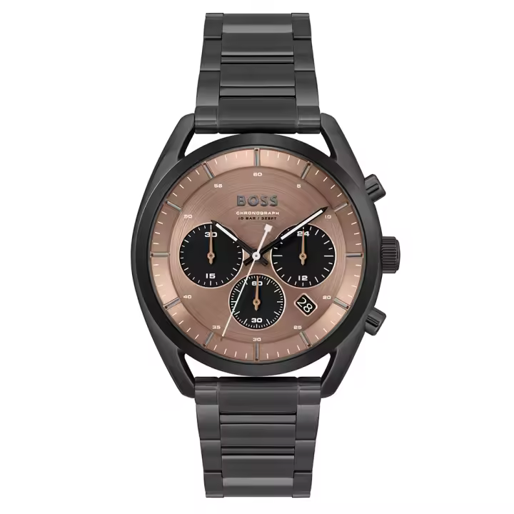 Reloj de Hombre HUGO BOSS 1514095, Esfera Marrón de 44 MM + Caja de Regalo Elegante - 1