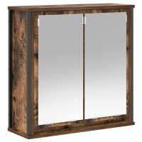 vidaXL Mueble de baño de pared con espejo roble ahumado 60x21x60 cm - details 1