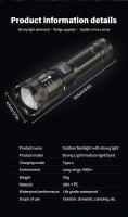 Linterna Telescopio LED Potente 9900LM Recargable USB Con Pantalla De Batería Luz Exterior Para Camping Pesca - details 24