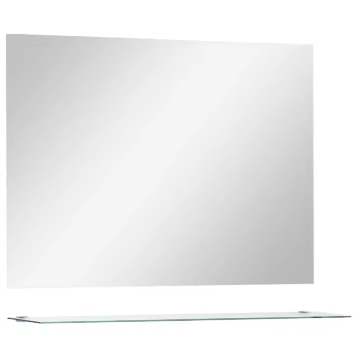 Espejo de pared con estante de Vidrio 80x60 cm, Espejo de maquillaje - 1