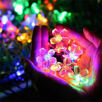 Luces De Cadena Solar De Paloma 100LED/50LED/20LED 8 Modos Exterior Navidad Jardín Fiesta Decoración Luz De Flores De Cerezo - details 0