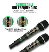 Micrófono Inalámbrico UHF Rechargeable 2 Canales Microfonos Dinámicos Ajustable Frequence Para Escenario 200 Pies DL602 - details 4