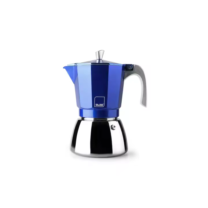 IBILI - Cafetera express Elba Blue, 12 tazas, 600 ml, Aluminio fundido, Base de Acero Inoxidable, Apto para inducción - 1