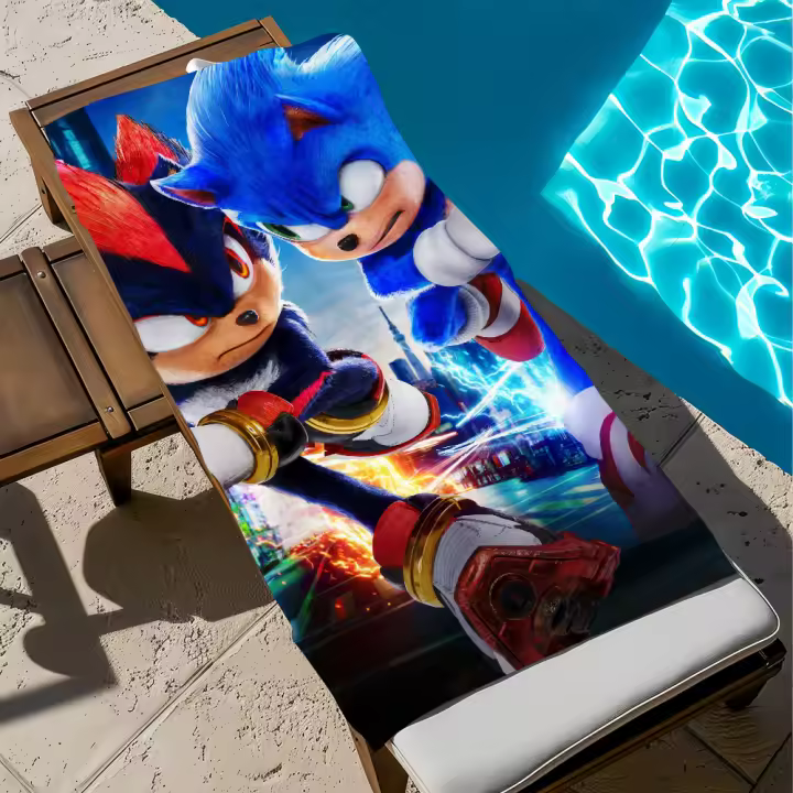 Toalla De Bano Rápida Y Suave S-Sonic El He-dgehog Para Playa Piscina Viajes Gimnasio Camping Deportes Tamaño Varía - 1
