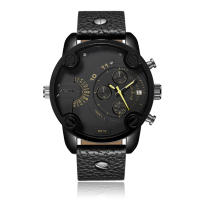 Reloj De Pulsera Masculino CAGARNY 6819 Grande Dial Cuero Resistente Al Agua Moda Casual Marca Original Con Fecha Y Marcadores Arábigos - details 5
