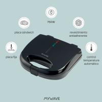 MyWave MWSAN-750 Sandwichera Básica Negra con Placa Fija de Sandwich 750W - details 1