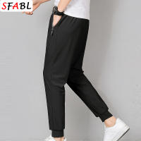 Pantalones Casuales Para Hombre Verano Transpirables Ligeros Para Gimnasio Fitness Running Senderismo Camping Deportes Talla Media Estilo Recto Color Negro Gris Oscuro - details 2