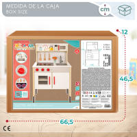 WOOMAX Cocina de madera eléctrica, Cocina de juguete con luz y sonido, Cocinita de madera infantil con vitrocerámica, Cocina infantil 94,5x59,5x30cm, Juguete para niños y niñas, Cocinita de madera de juguete, Cocina de juguete, Juguetes de cocina - details 6