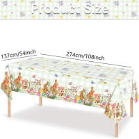 Mantel De Pascua Rectangular Con Diseño De Granja Y Conejos Ideal Para Fiestas Y Decoración Del Hogar Estilo Pastoral Sintético 1 Pieza - details 0
