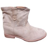 Botines de Mujer, Antelina Negros, Camel, Beige, Verde, Cuña baja interior Cómodos, camperas punta redonda, Forrado Pelo - details 0
