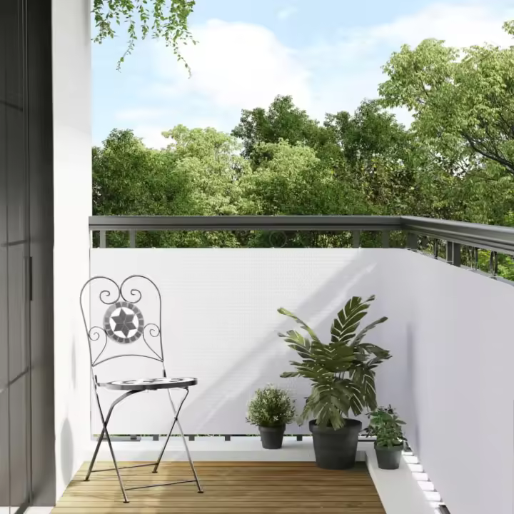 vidaXL Toldo para balcón ratán sintético blanco 500x80 cm - 1