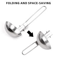 2Pcs Cuchara De Acero Inoxidable Con Mango Largo Y Colapsable Tenedor Para Sopa Utensilio De Servicio Para Camping - details 10