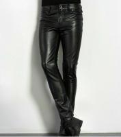 Pantalones De Cuero Sintético Para Hombre Estilo Rock Primavera Moda Slim Fit Pantalones De Motociclista Ajustados Al Cuerpo - details 4