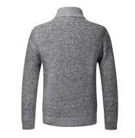 Cardigan De Cuello Alto Para Hombre Con Cremallera Thicken De Algodón Tejido En Jacquard Suéter Grueso Y Caliente Para Otoño Y Invierno Estilo Casual - details 4