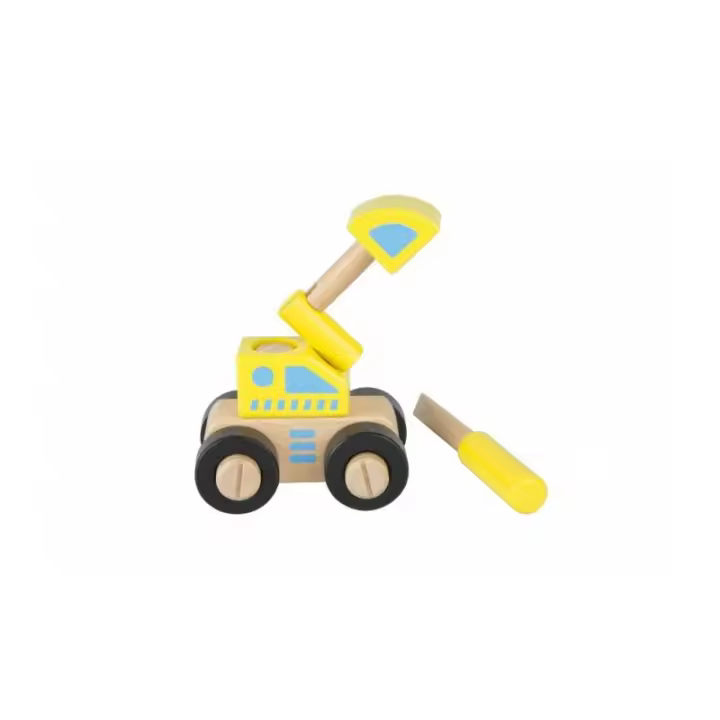 Iwood Excavadora de Madera Montable y Desmontable para Niños - Juego de Imaginación y Creatividad - 1